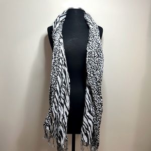 Nwot grey and black animal print scarf!  Super long can be worn many ways